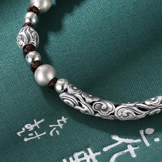 子佩集S999银【吉祥之叶】手链【CS0109】纯银仿古 商品图2