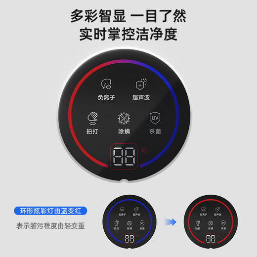 海尔（Haier）除螨仪家用床上大吸力紫外线除螨双震拍打超声波床上除螨一体机双尘杯HZ-CL4S 灵动升级双滚刷除螨仪 商品图3