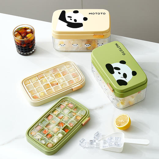摩登主妇mototo熊猫冰块模具食品级家用冰箱储冰制冰盒按压式冰格 商品图4