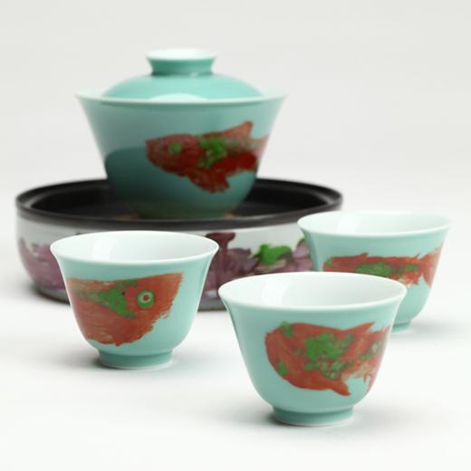 车前子-【三十六麟如抹朱】松石釉茶具套组 | 一方席 商品图0