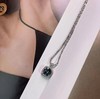 L坠链均925银莫桑石 蓝钻方形时尚项链带证书百搭炫彩轻奢 商品缩略图1