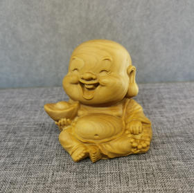 Q版大小款弥勒°黄杨摆件