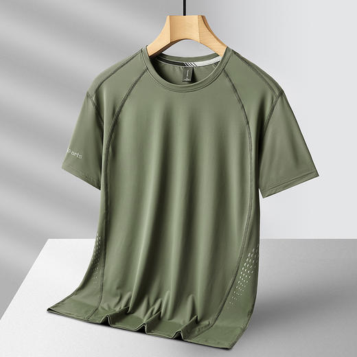 【冰丝速干】【新款DZS】大依优型大码圆领短袖T恤夏季加肥加大肥佬休闲宽松透气上衣男士半袖夏装 商品图5