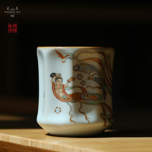 问鼎汝瓷鼎峰柴窑天青棱线杯（天外飞仙） 商品图1