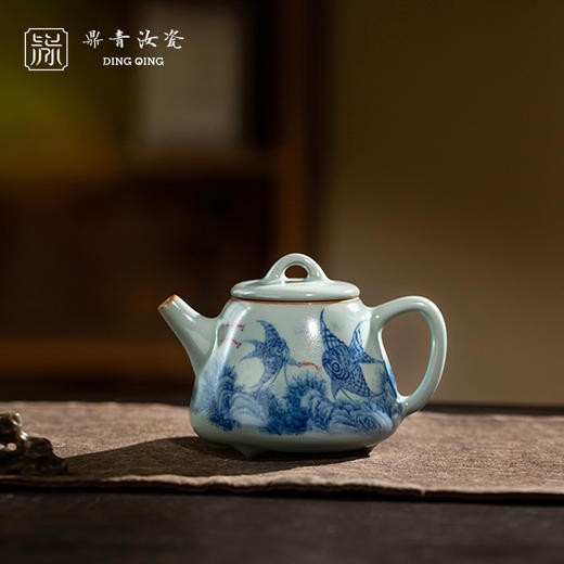 问鼎鼎青青花 高石瓢壶（海鱼图） 商品图0
