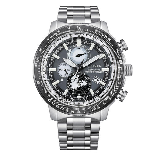 西铁城/CITIZEN不锈钢覆GIP光动能万年历 电波男表BY3006-53H 商品图2