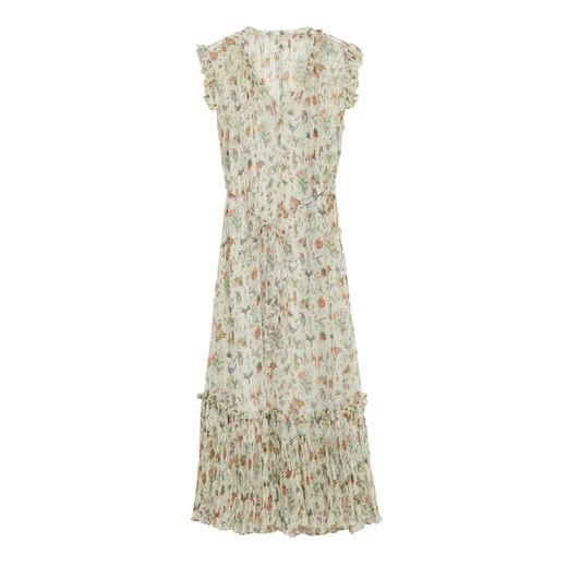 谜底碎花连衣裙2024年夏季新品度假风两件式桑蚕丝长裙242GL0510 商品图4