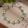 子佩集S990银【四叶成诗】手链【CSL000015-1】纯银珐琅彩四叶草绿花丝2405 商品缩略图0