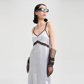 [捡漏价]lost in echo2024夏季新款醋酸镂空蕾丝V领吊带裙长款裙子连衣裙