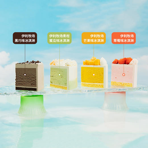【福气四拼冰淇淋蛋糕】100%甄选伊利牧场生牛乳冰淇淋，一次品尝青柑蜜瓜/黑巧/芒果/草莓四种口味的冰淇淋（厦门幸福西饼蛋糕） 商品图3