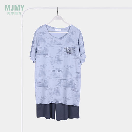 美季美优男士棉莫扎染印花短袖套装J426303 商品图0