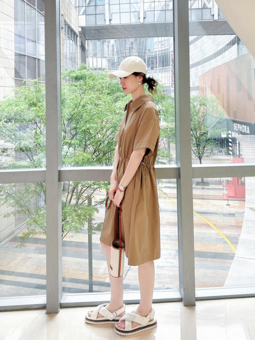 【高品质私服】【小禾同款棉涤府绸收腰及膝连衣裙】布面细腻紧实 精致美观 手感柔软【无标出货 介意慎拍】 商品图4