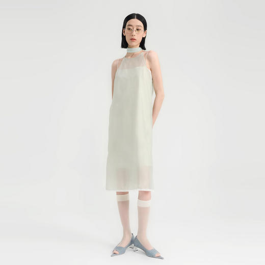 [捡漏价]lost in echo2024夏季新款薄荷曼波高级双层透视吊带裙连衣裙女 商品图3
