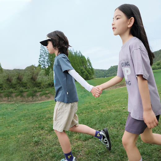 fx-【比纯棉更透气  柔软玉米棉】儿童笑脸字母印花T恤 PXT2424 商品图1