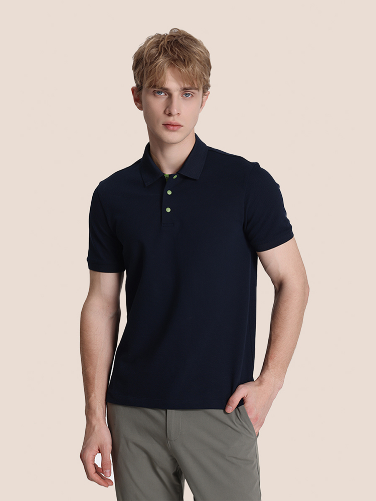 callisto藏青棉混纺T恤 STTSS233Y