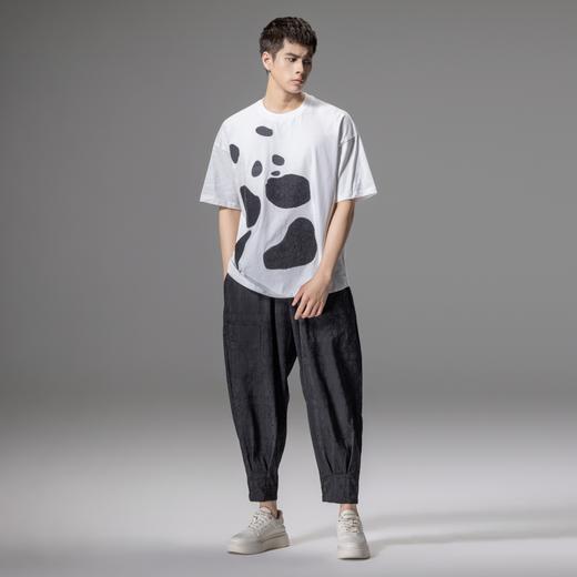 PINLI品立夏季新款熊猫宽松短袖T恤潮牌百搭休闲体恤男士上衣B242111103 商品图4