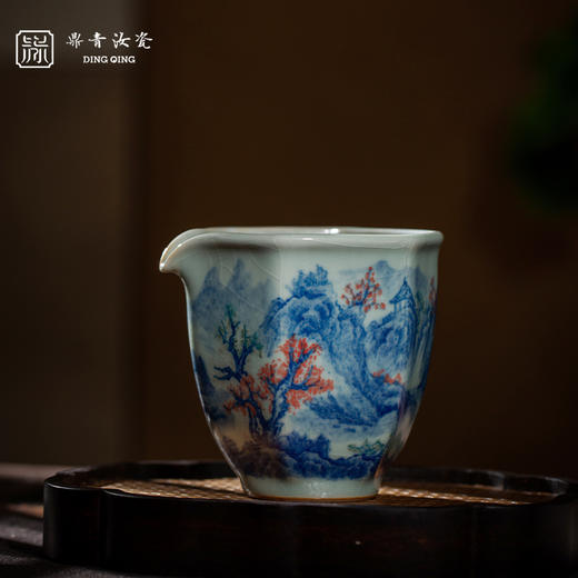 问鼎鼎青青花 六棱公杯（瀑布山水）（五彩鱼藻）（鸳鸯） 商品图1