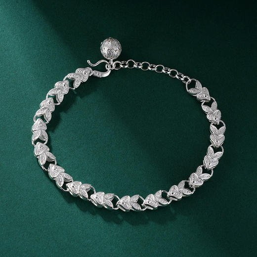 子佩集S990银【芳原浅步】手链【QLSL001】纯银花丝麦穗金鱼兔子2405 商品图0