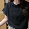 简约【小飞袖设计】正肩显瘦韩版别致纯色短袖t恤女_ym 商品缩略图5
