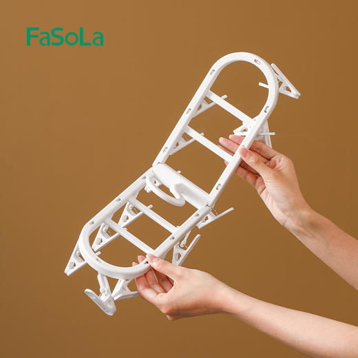 FaSoLa折叠晾晒架多夹子家用晾袜子内衣神器多功能阳台防风晾衣架 商品图6
