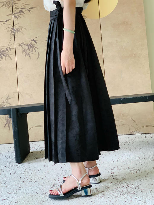 【百图lulu定制】【竹影马面裙】暗纹提花 腰带可拆卸 马面裙 商品图4