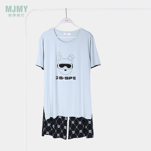 美季美优男士棉莫狗狗印花短袖套装J426301 商品图1