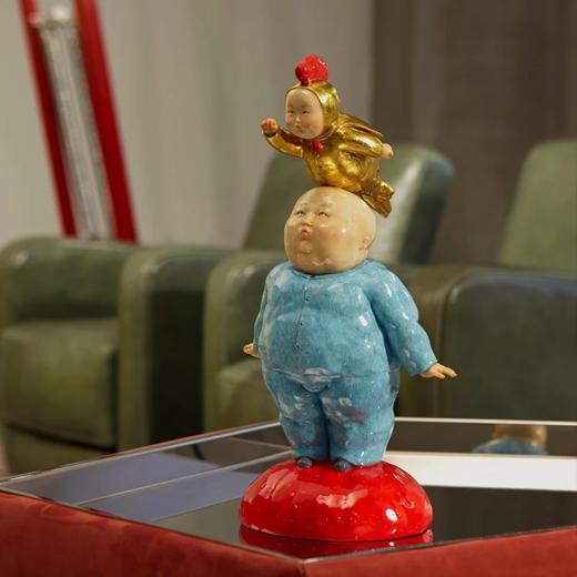 稀奇艺术瞿广慈限量版雕塑《小超人》桌面客厅摆件收藏品礼盒装 商品图0