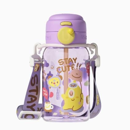 uooha随行双饮透明杯-晚安奥奇—紫黄-580ml 商品图0