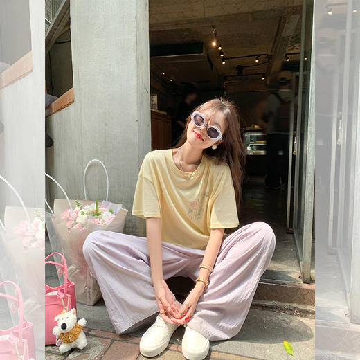 <曾小咸推荐> 【元气满满】黄色短袖T恤+裤子 商品图0