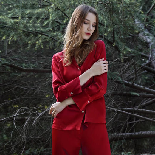 Solo seta重磅25姆米真丝睡衣女士套装丝绸家居服高级感外穿秋冬 商品图1