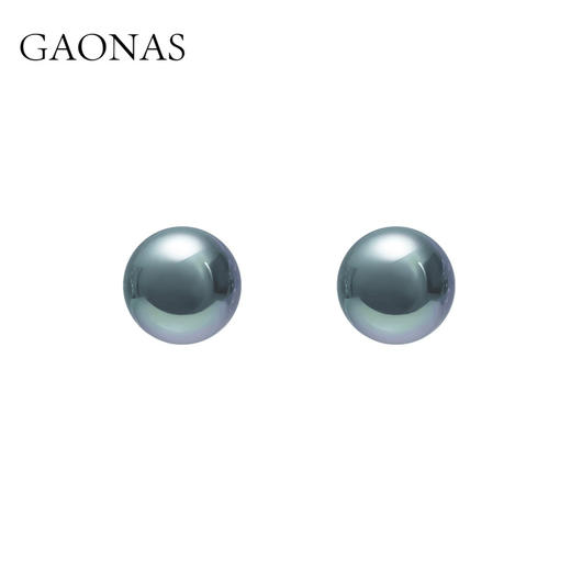 GAONAS 925银合成锆石耳饰 高纳仕 经典轻奢黑绿色珠耳钉10434EG 商品图0