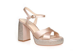 豪麟名鞋奥莱迪嘉女鞋凉鞋真丝布DJMPA41WL019杏色  原价2960元