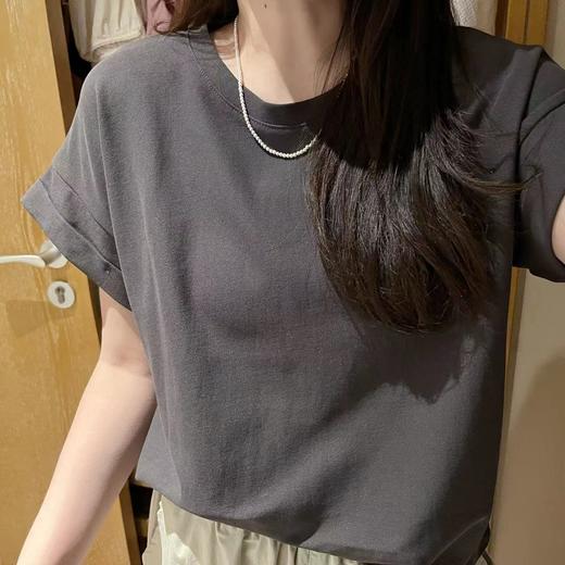 简约【小飞袖设计】正肩显瘦韩版别致纯色短袖t恤女_ym 商品图3