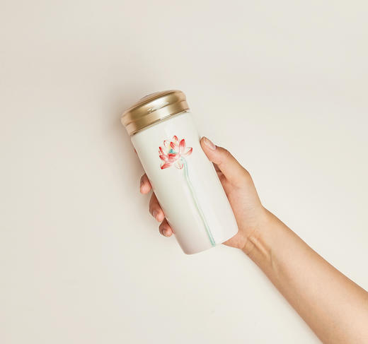 清心福莲随身杯双层300ml  杯盖可刻字 商品图1