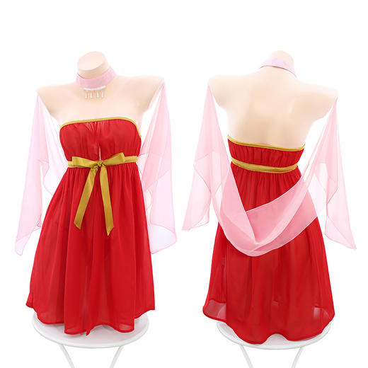 【直供】安太医新品【销魂动魄】中式情趣内衣媚骨惑主妲己透视抹胸睡裙狐媚娘角色扮演古风贵妃侍寝前开叉裙 商品图12