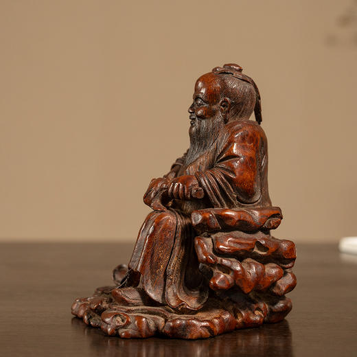 清 竹雕东方朔偷桃摆件 商品图3