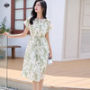米思阳2025夏季新品清爽新中式印花裙宽松抽绳设计连衣裙2485 商品缩略图5