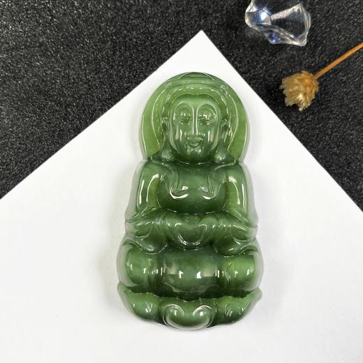 和田玉-碧玉观音吊坠 商品图0