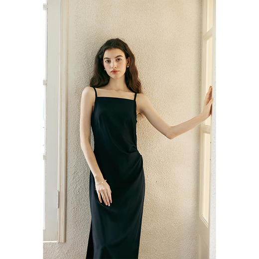 HeyDress侧开叉吊带裙女夏季法式简约高级立体裁剪优雅气质裙子 商品图1