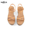 Safiya/索菲娅2024夏 仙女风交叉细带水钻露趾坡跟凉鞋 SF42115127 商品缩略图7