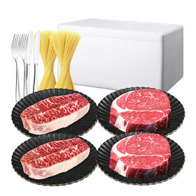 1、春禾秋牧  澳洲M3 板腱牛排200g*2     +     2、春禾秋牧  澳洲M3 上脑牛排200g*2