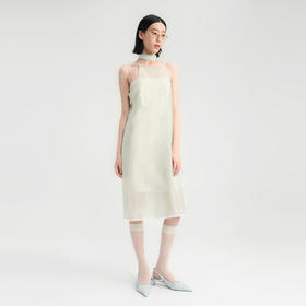 [捡漏价]lost in echo2024夏季新款薄荷曼波高级双层透视吊带裙连衣裙女