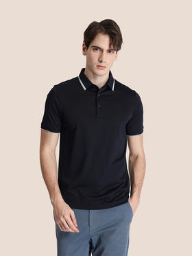 callisto深蓝聚酯纤维混纺T恤 STTSS288T