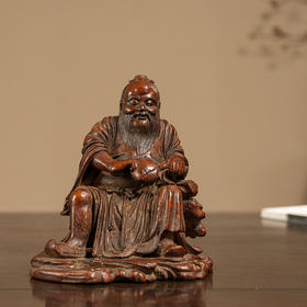 清 竹雕东方朔偷桃摆件