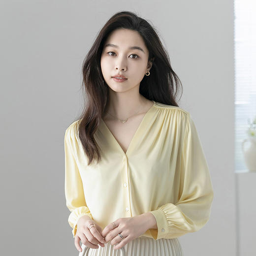 火桐hooton气韵翩然V领真丝衬衫YT2099 商品图6