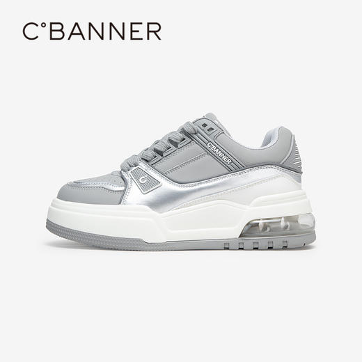 千百度厚底增高潮酷板鞋女秋季时尚高级感运动休闲鞋透气A24438080 商品图0