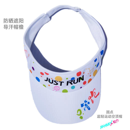 圆点超轻防晒透气吸汗排汗运动马拉松越野跑步空顶帽 商品图5
