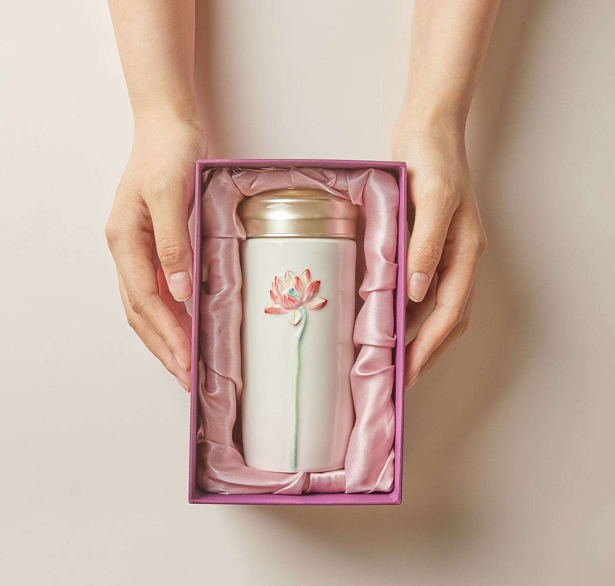 清心福莲随身杯双层300ml  杯盖可刻字