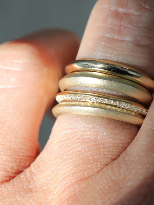 AWU｜镜面K-A / 磨砂K-B  14k金  Ridge  Ring [ 峰 戒指   ] 商品图1