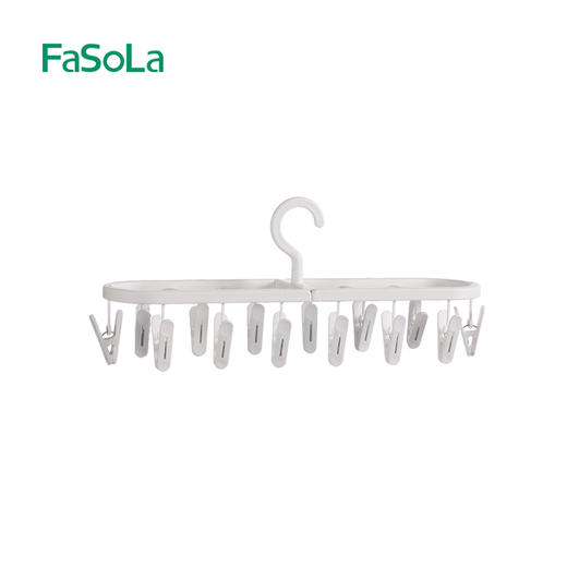 FaSoLa折叠晾晒架多夹子家用晾袜子内衣神器多功能阳台防风晾衣架 商品图5